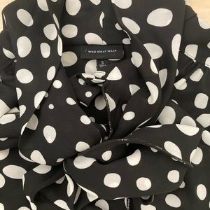 Who What Wear polka dot pussybow blouse